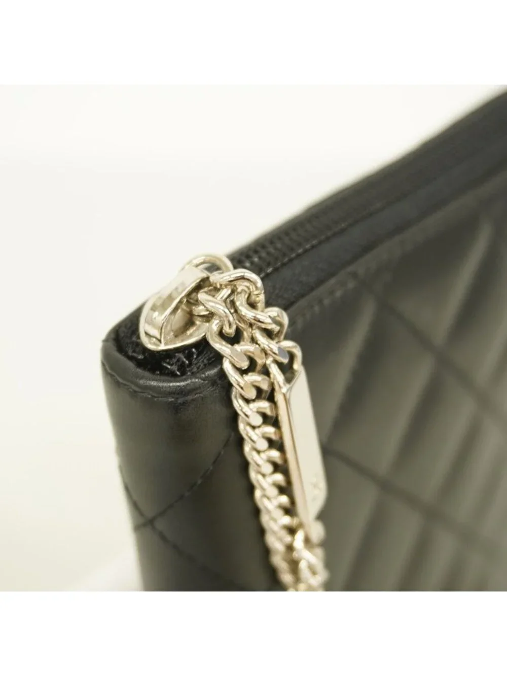 Chanel Wallet Cambon Lambskin Black Silver